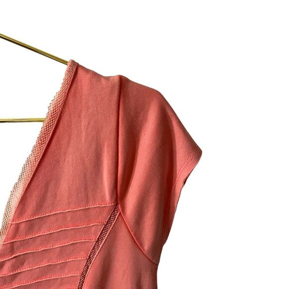 Free People Double V Bodycon Coral Dress Size Large - Picture 7 of 10